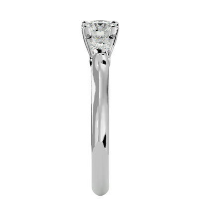 Zhen side pear diamond engagement ring
