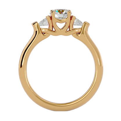 Zhen side pear diamond engagement ring