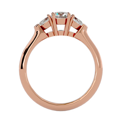 Lian side pear diamond engagement ring