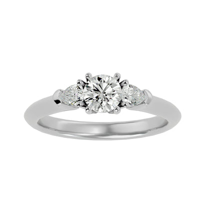 Lian side pear diamond engagement ring