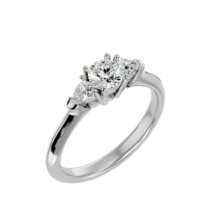 Lian side pear diamond engagement ring