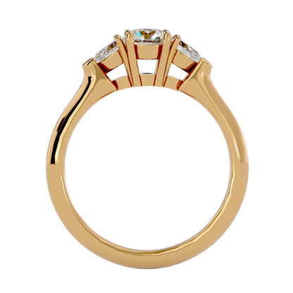 Lian side pear diamond engagement ring