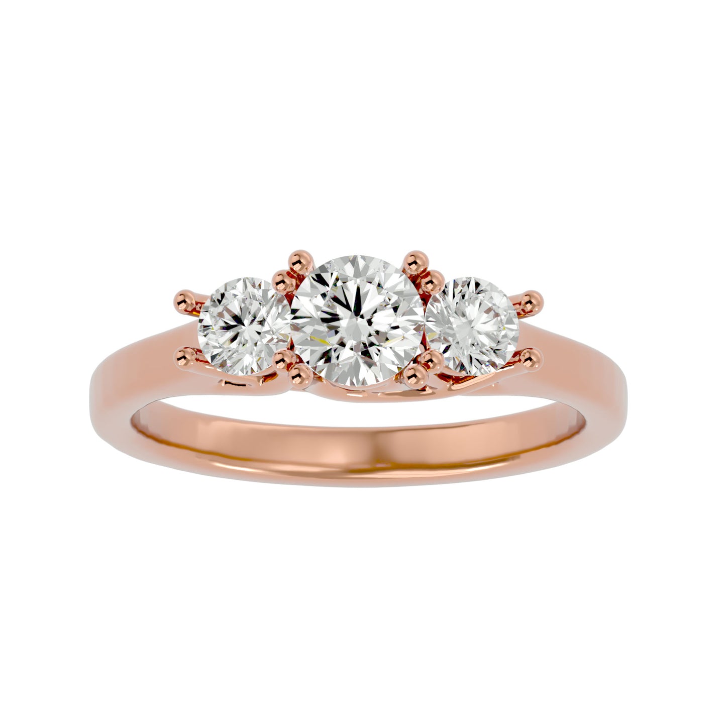 Fang side round diamond engagement ring