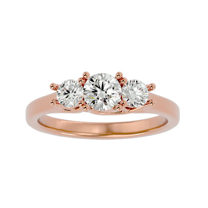 Fang side round diamond engagement ring