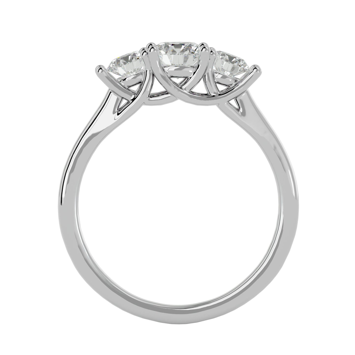 Fang side round diamond engagement ring