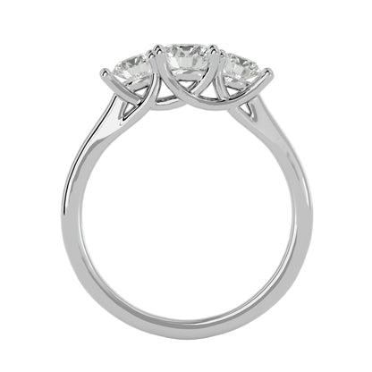 Fang side round diamond engagement ring
