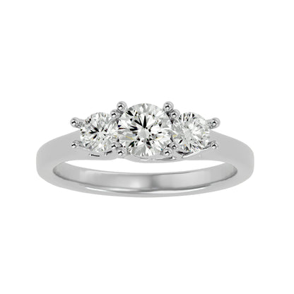 Fang side round diamond engagement ring
