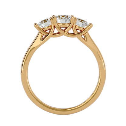 Fang side round diamond engagement ring