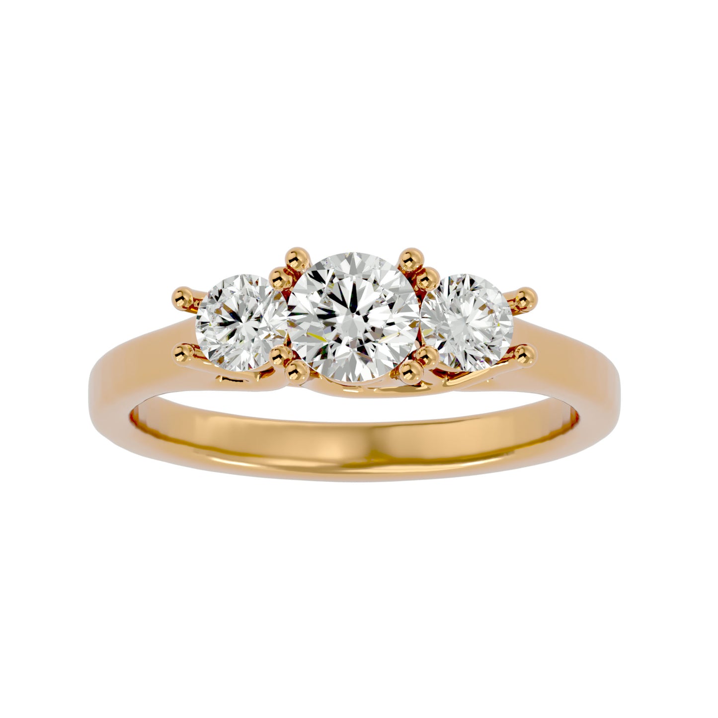 Fang side round diamond engagement ring