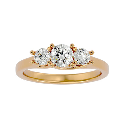 Fang side round diamond engagement ring