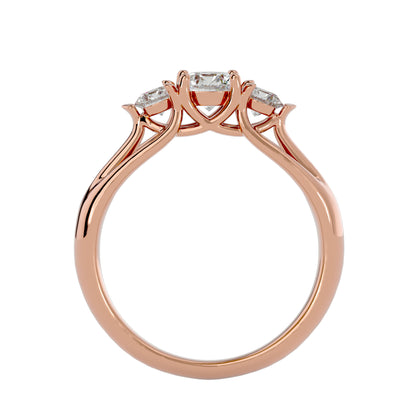 Ning side round diamond engagement ring