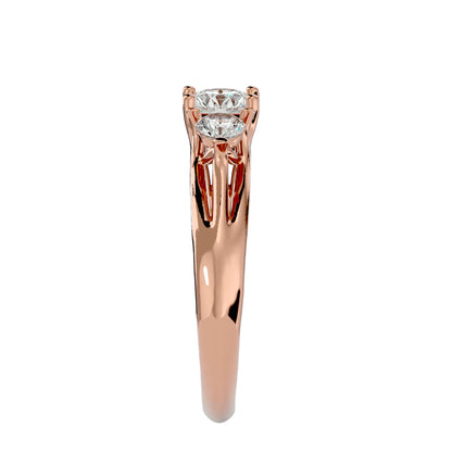 Ning side round diamond engagement ring