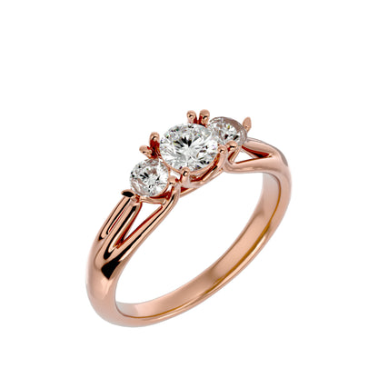 Ning side round diamond engagement ring