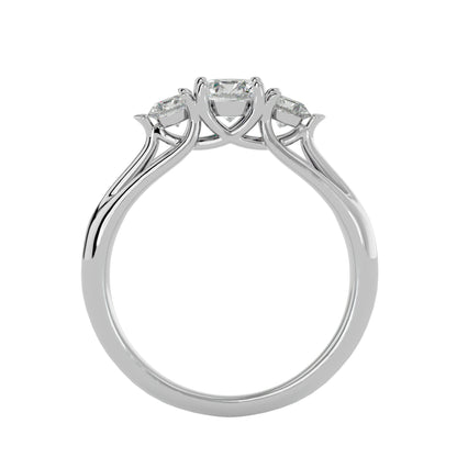 Ning side round diamond engagement ring