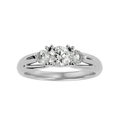 Ning side round diamond engagement ring