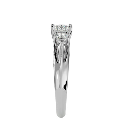 Ning side round diamond engagement ring