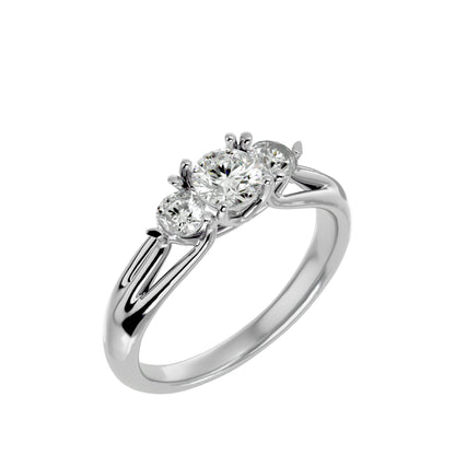 Ning side round diamond engagement ring