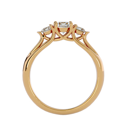 Ning side round diamond engagement ring