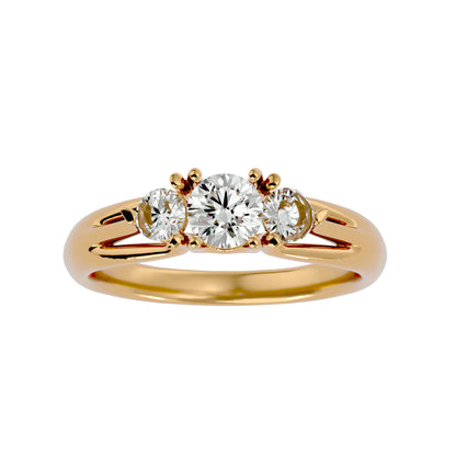 Ning side round diamond engagement ring