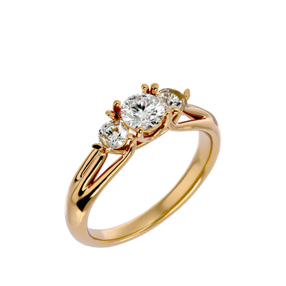 Ning side round diamond engagement ring
