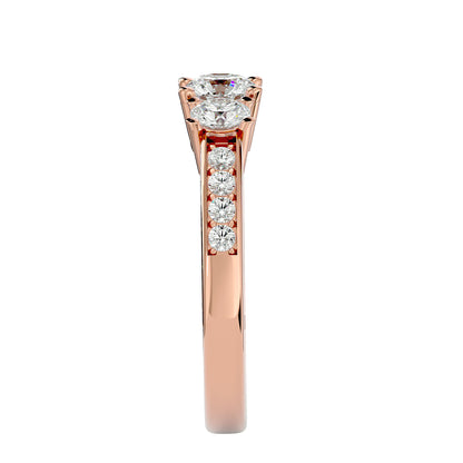 Marjolein side round diamond engagement ring