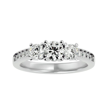 Marjolein side round diamond engagement ring