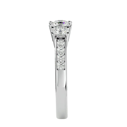 Marjolein side round diamond engagement ring