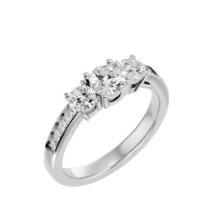 Marjolein side round diamond engagement ring