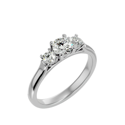 Ting three stone diamond engagement ring