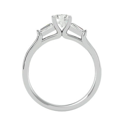 Trang side taper diamond engagement ring