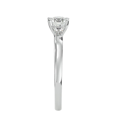 Trang side taper diamond engagement ring