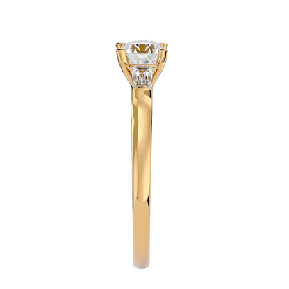 Trang side taper diamond engagement ring