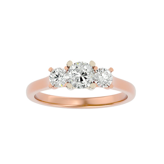 Huong three stone diamond engagement ring