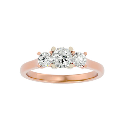 Huong three stone diamond engagement ring