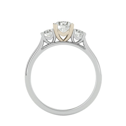 Huong three stone diamond engagement ring