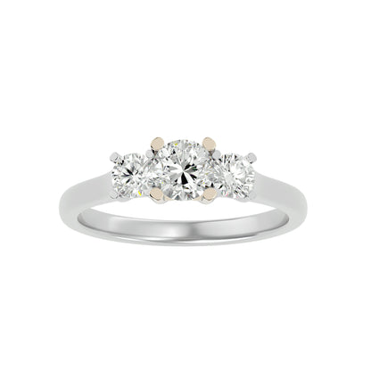 Huong three stone diamond engagement ring