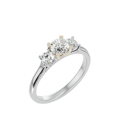 Huong three stone diamond engagement ring