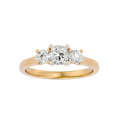 Huong three stone diamond engagement ring