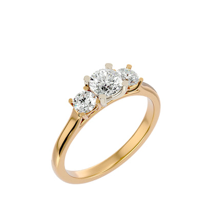 Huong three stone diamond engagement ring