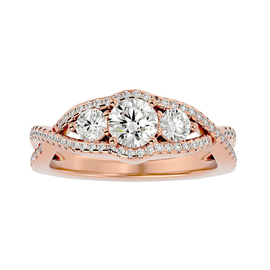 Diep three stone diamond engagement ring