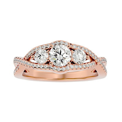 Diep three stone diamond engagement ring