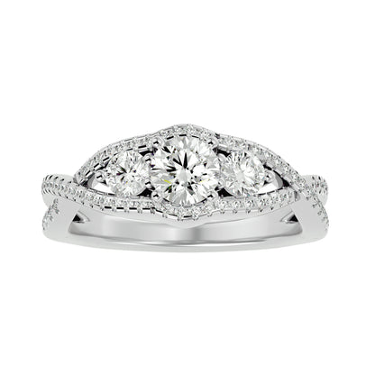 Diep three stone diamond engagement ring