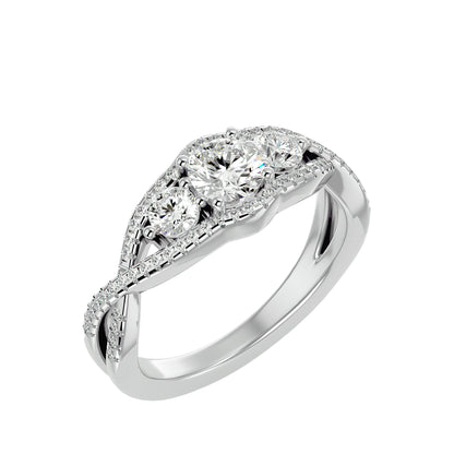 Diep three stone diamond engagement ring