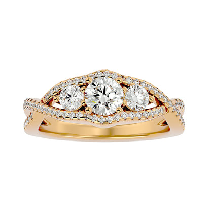 Diep three stone diamond engagement ring