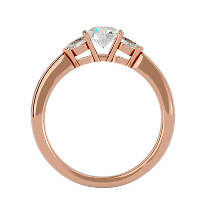 Mei side pear diamond engagement ring