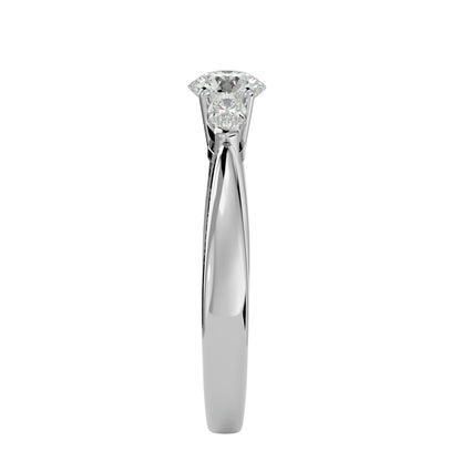 Mei side pear diamond engagement ring