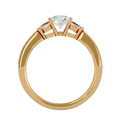 Mei side pear diamond engagement ring