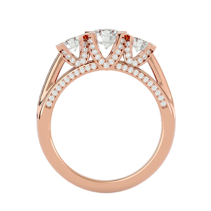 Millie side round diamond engagement ring