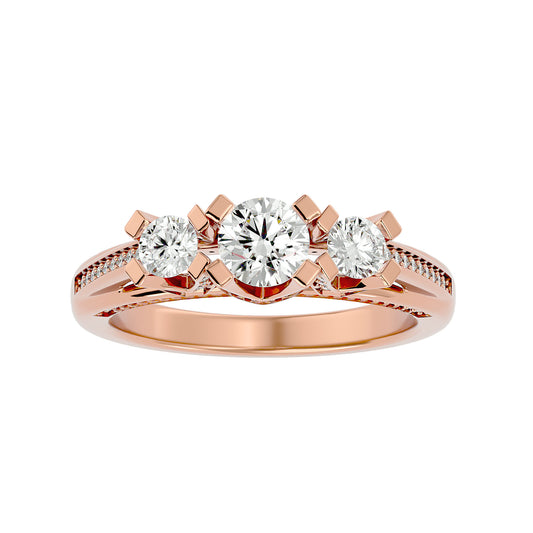 Millie side round diamond engagement ring