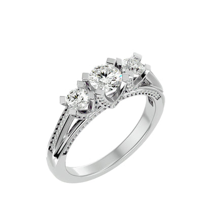 Millie side round diamond engagement ring